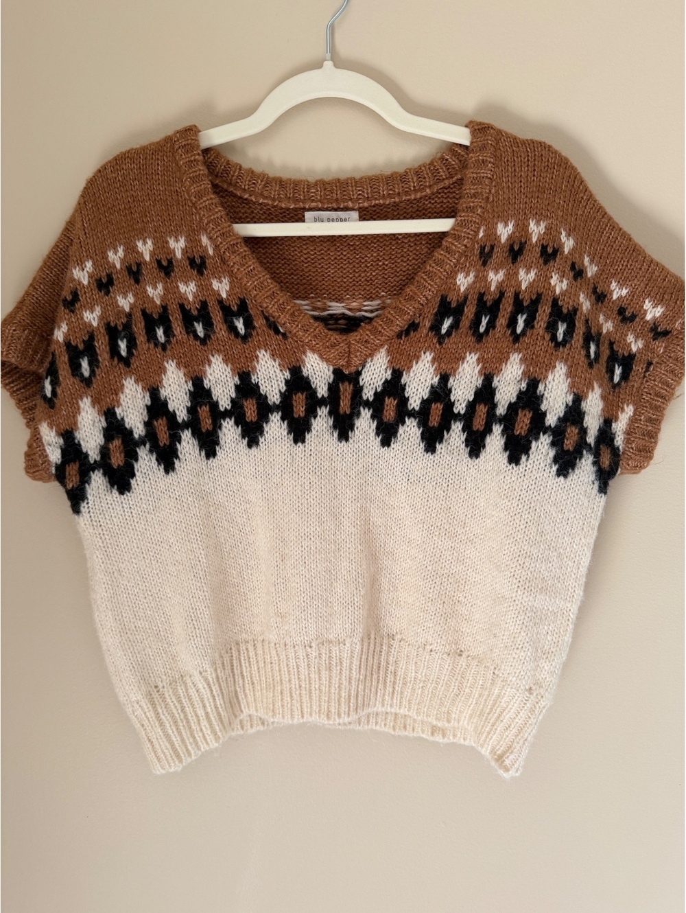 M/L oversized Blu Pepper short-sleeved sweater